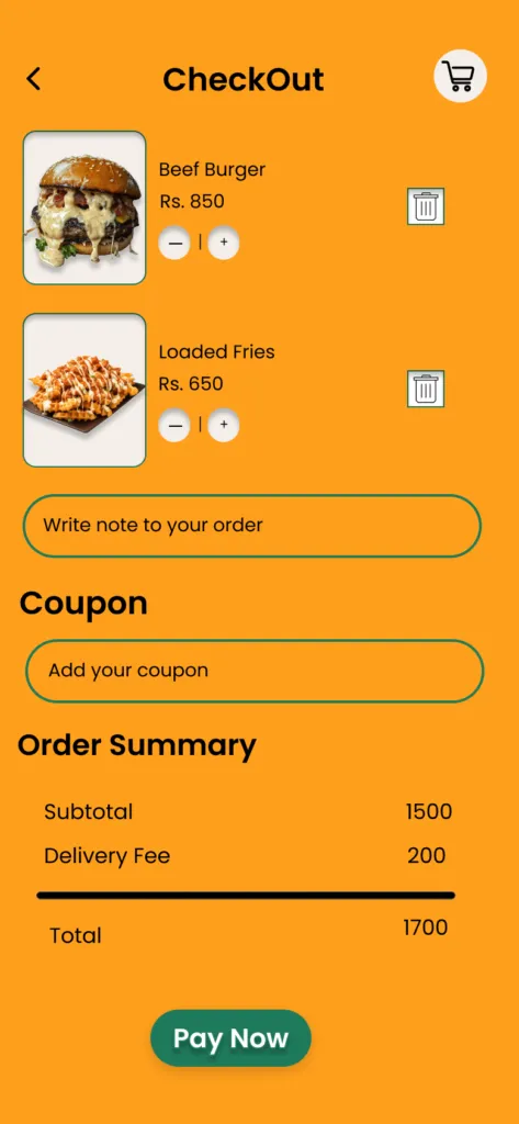 Checkout Screen