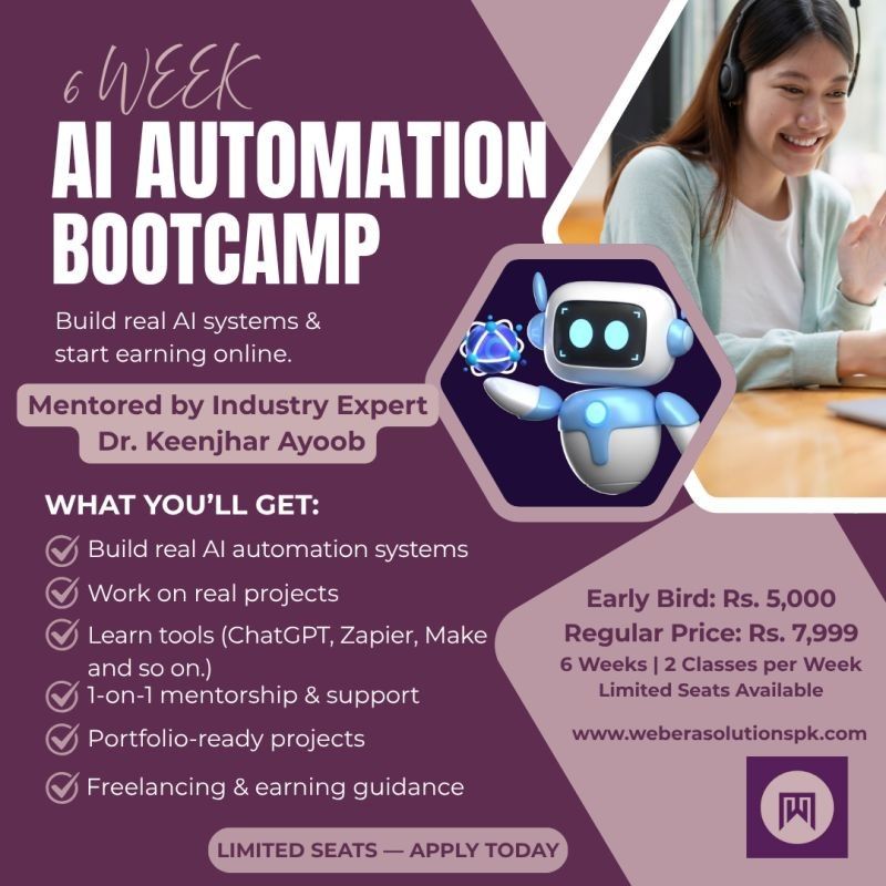 ai automation training program for beginners by webera solutions pk