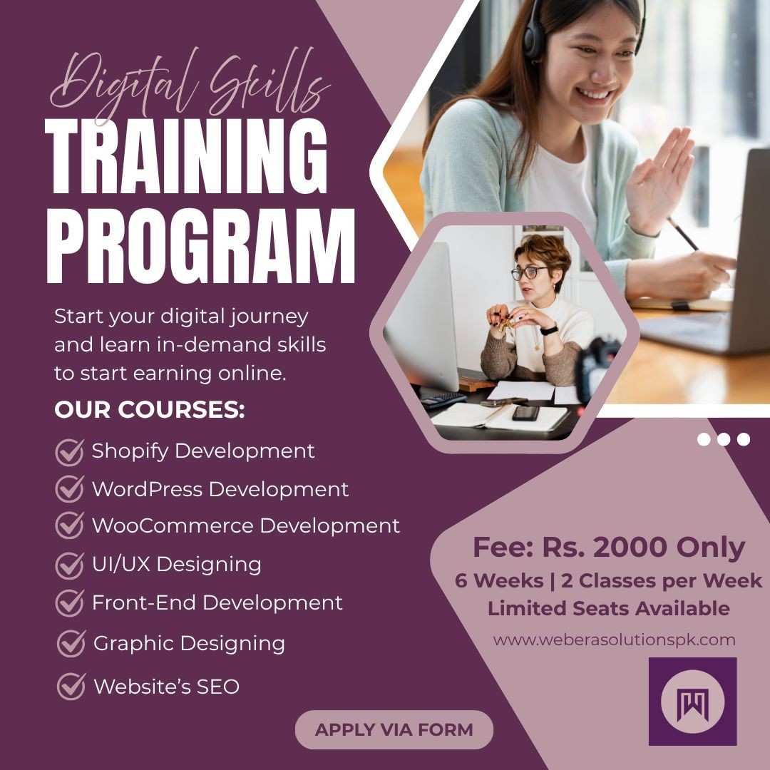 digital skills training course in pakistan by webera solutions pk